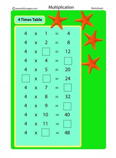 4 Times Table